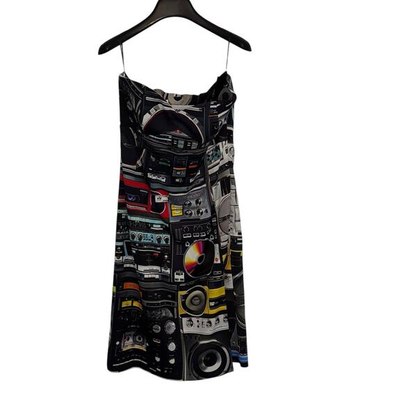 New NWT Moschino Couture Stereo Print Strapless Dress Size 8 Multicolor - Picture 6 of 16